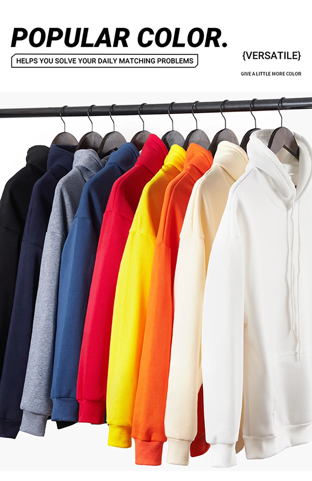 Solid Color Casual Hoodie For Female Pocket Creative Hoody All-Match Street Clothes Womens Fleece Unisex Pullovers