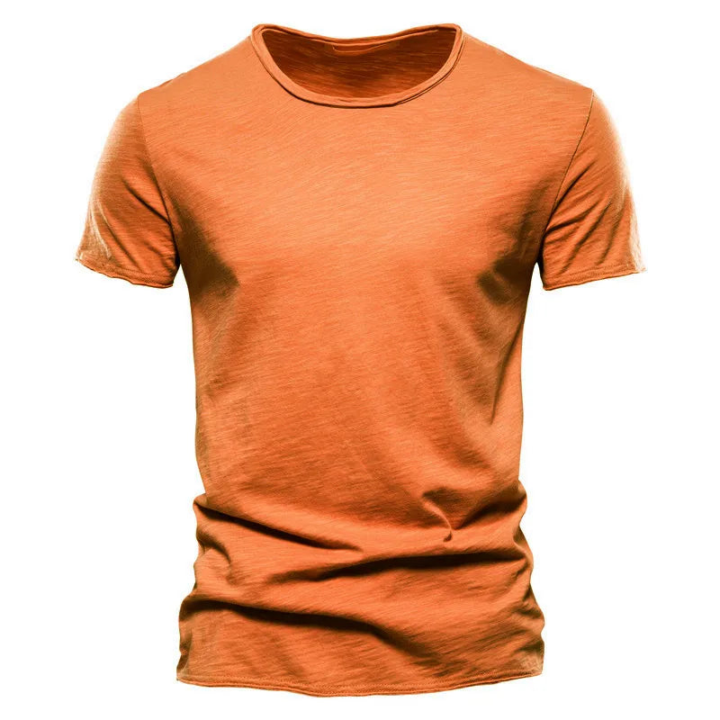 Men Short Sleeve Cotton Men T-shirt V-neck Fashion Design Slim Fit Soild T-shirts Male Tops Tees Short Sleeve T Shirt O-neck For Men