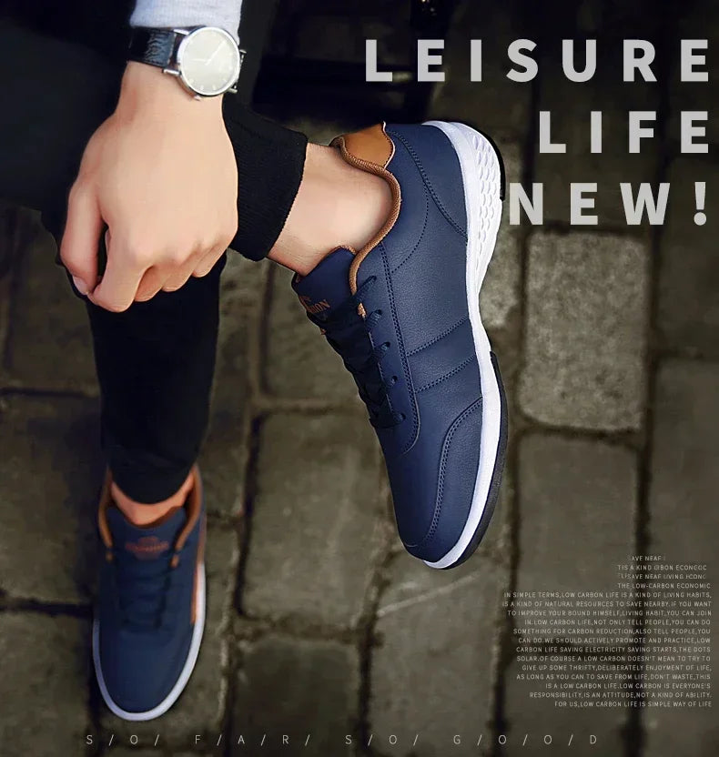 Sneakers Men Shoes Spring Autumn Waterproof Walking Sneakers Leisure Male Leather Sports Shoes Non-Slip Footwear Tennis for Men