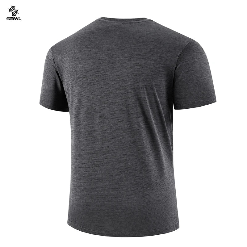T-shirts Fashion football style men's outdoor running fitness loose short sleeve T-shirt Breathable quick drying casual Gym Tops