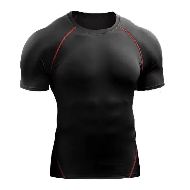 T-shirts Fitness clothes men's outdoor sports quick drying short sleeved t-shirt training pro running stretch tight fitting clothes yoga