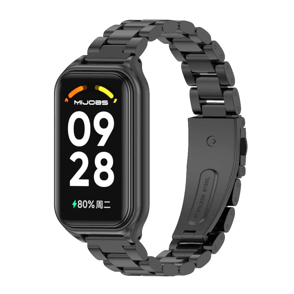 Strap For Xiaomi Mi Band 8 9 Active Bracelet for Xiaomi Smart Band 8 Active Stainless Steel Metal Watchband Mi Band 8 Active