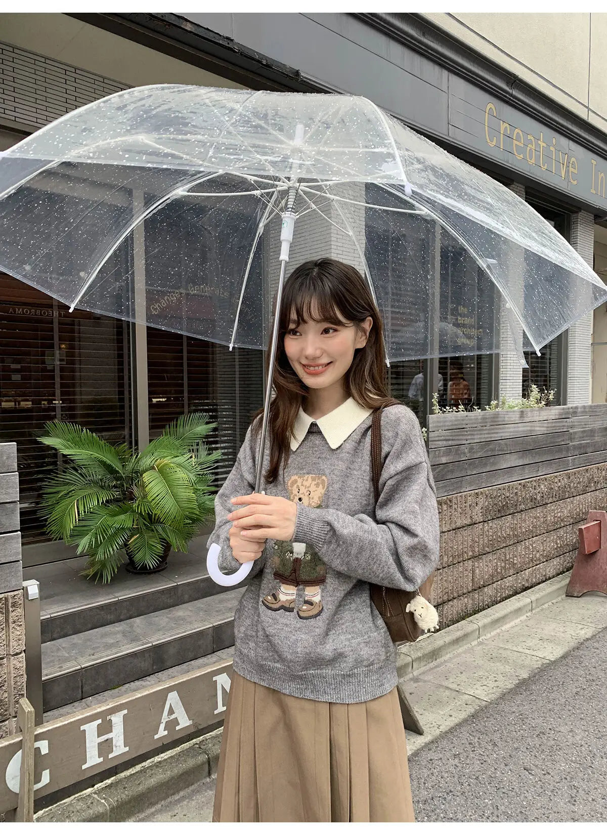 High Quality French Vintage Luxury Bear Jacquard Sweater For Women Autumn New Fashion Korean Casual Loose Pullover Knitted Tops