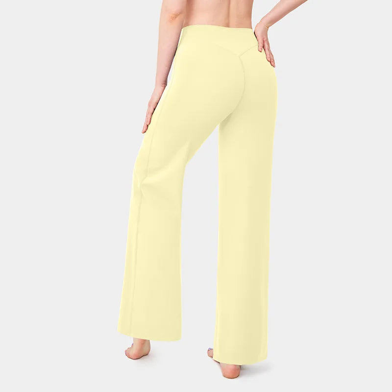 Leggings Straight Leg Bottoms For Women Soft Breathable Without Awkward Leggings Ties Yoga Wide-Leg Sports Pants
