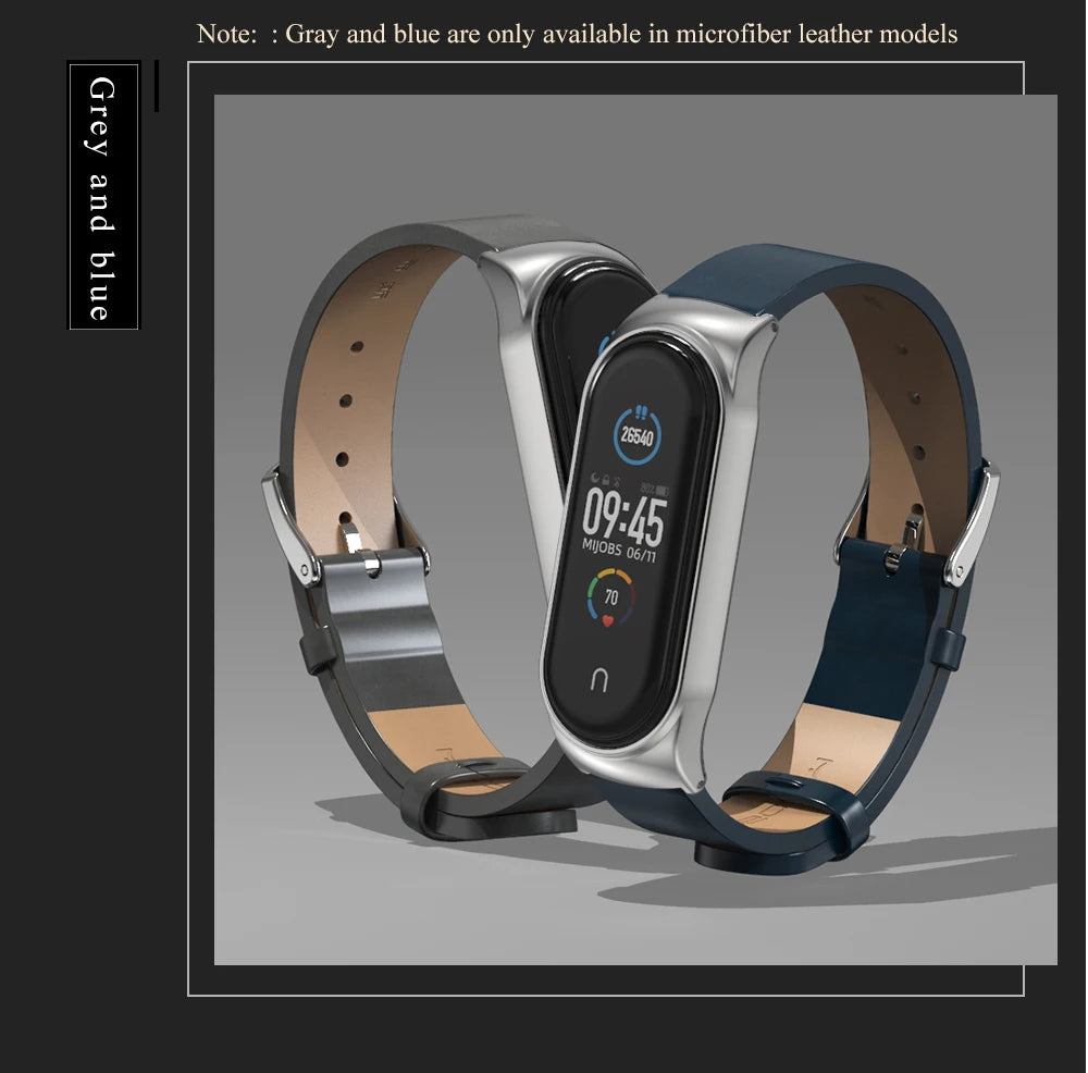 Strap for Mi Band 10 9 8 7 6 5 4 3 Leather Wristband For Miband 8 7 6 NFC Global Version Bracelet for Mi Band 5 6 7 8 Correa