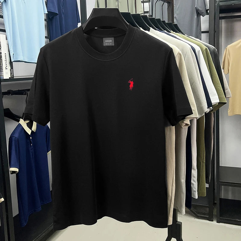 Men Short Sleeve cotton breathable short sleeve T-shirt men summer designer Paul brand embroidered fashion casual round neck top