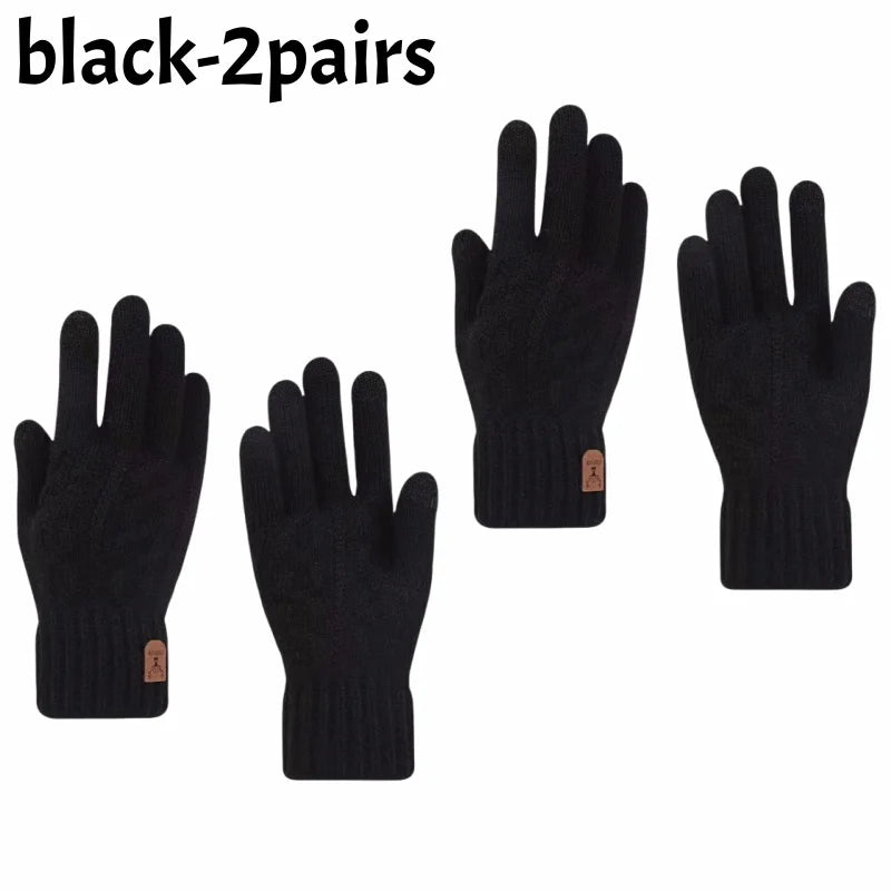 Warm Gloves Touchscreen Unisex Knit Finger Gloves Machine Washable Ideal for Travel Cycling Sports