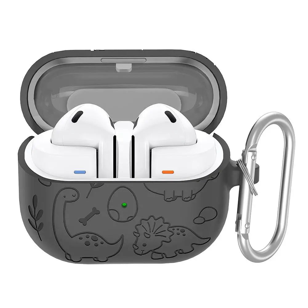 For Samsung Galaxy Buds 3 Pro Case Carbon Fiber Texture Pattern Case Shockproof Protective Soft Silicon Case With Keychain