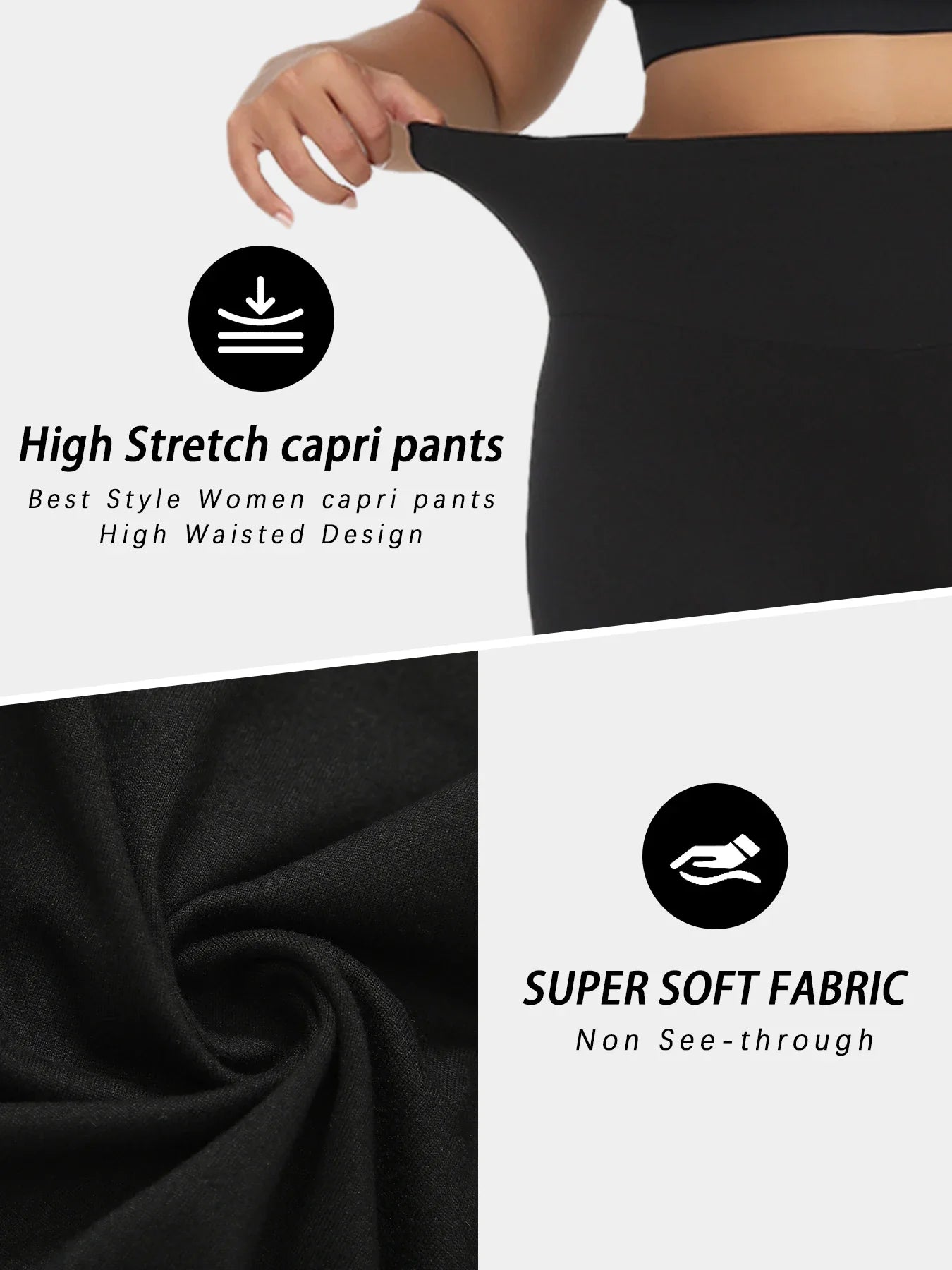 Plus Size Leggings for Women  Super soft High Waisted Tummy Control Yoga Capri Pants  No See Through Workout Running Leggings