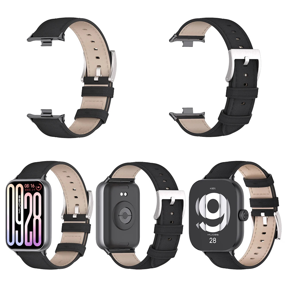 Strap For Mi Band 9 Pro Watchband for For Mi Band 8 Pro Wristband Xiaomi Smart Band 9 Pro Bracelet Leather Accessories