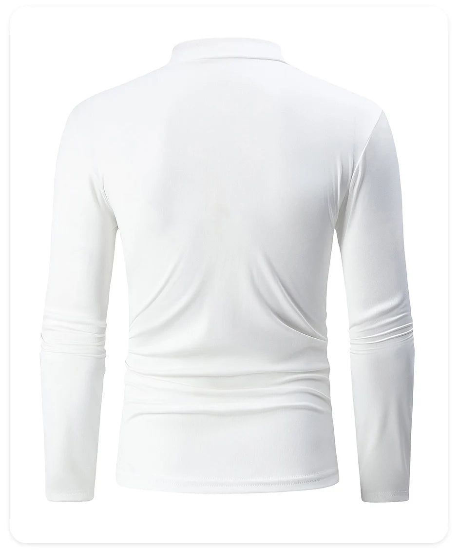 T-shirts 1/3 Pcs Men's White BottoMing Small Turtleneck Shirt In Autumn And Winter Casual Joker Fashion Long Sleeve T-Shirt Teenagers War