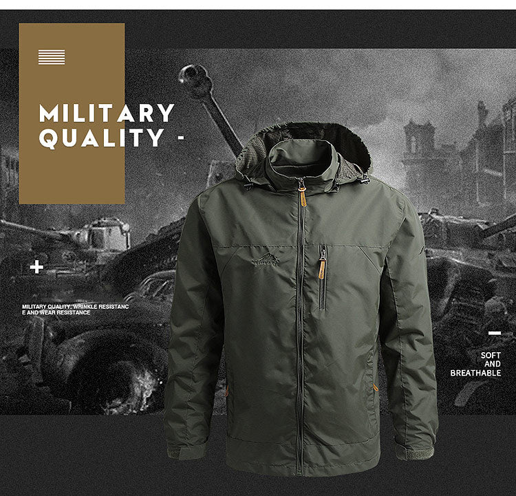 JUMPER Windbreaker Men Tactical Jacket Waterproof Outdoor Hooded Coat Sports Military European Size S-5XL Field Climbing Thin Outwear