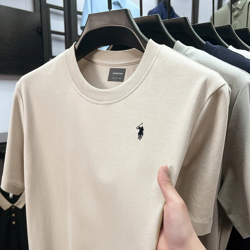 Men Short Sleeve cotton breathable short sleeve T-shirt men summer designer Paul brand embroidered fashion casual round neck top