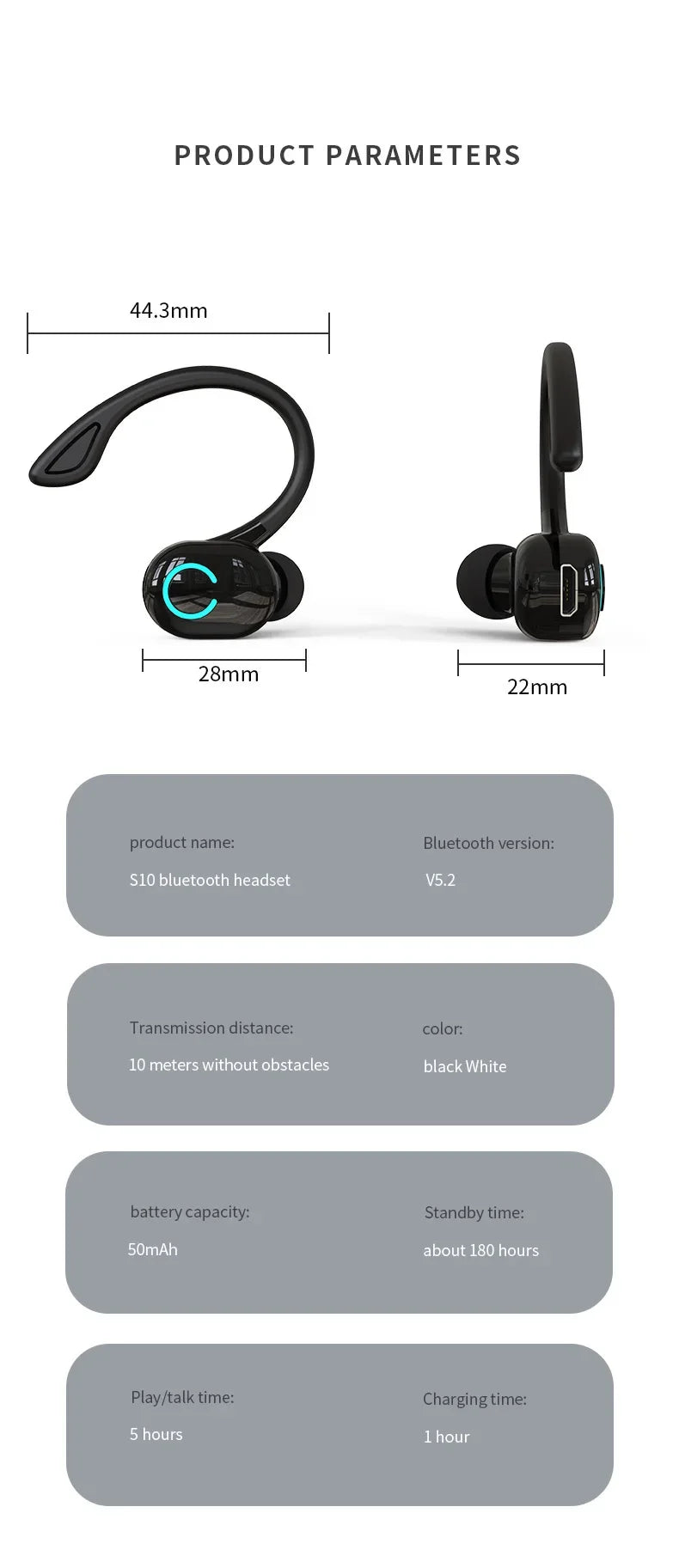 Wireless Earphones Sport Headphones Bluetooth 5.2 Earbuds Handsfree Headset with Mic for IPhone Samsung Xiaomi Smart Phone