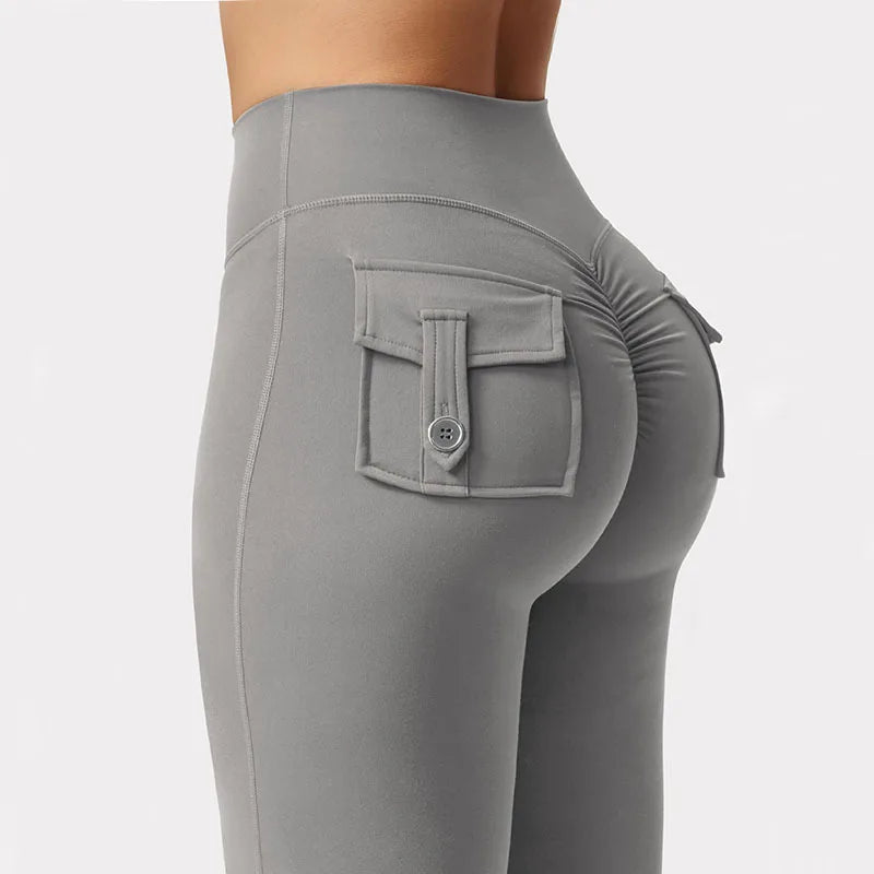 Leggings Wide Leg High Stretch Yoga Leggings Naked Feeling Compression Fitness Workwear with pockets Yoga Pant ﻿
