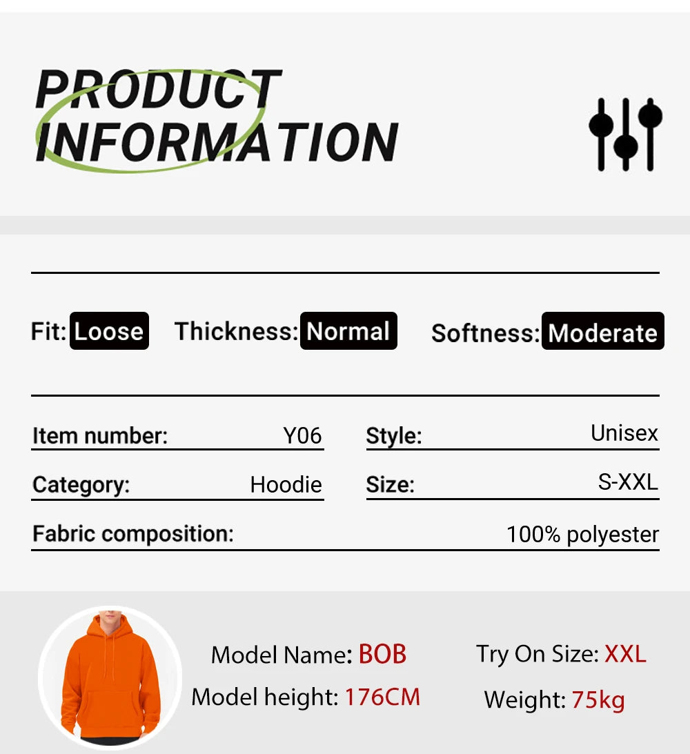 Autumn Solid Sweatshirts Unisex Street Comfy Sportswears Fleece Soft Hoodie Man's Fashion Warm Streetwear Casual Jogging Clothes