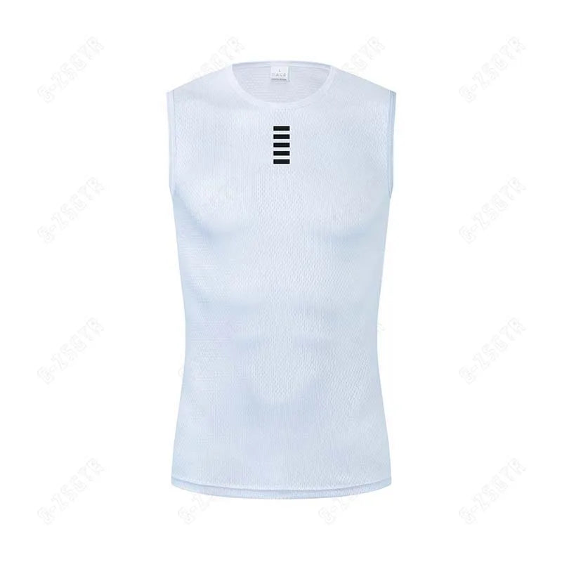 T-shirts Cycling Base Layer Reflective Underwear White Cycling Jersey Sport Vest Men Undershirt Quick Dry Elastici Vest Road Bike Jersey