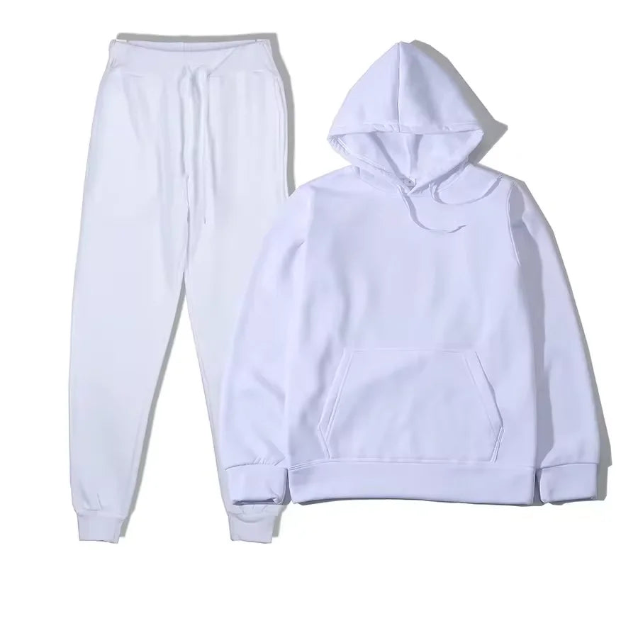 Trend Casual Fashion Thickened Long-sleeved Sweater Pants Two-piece Cap Suit Men Women