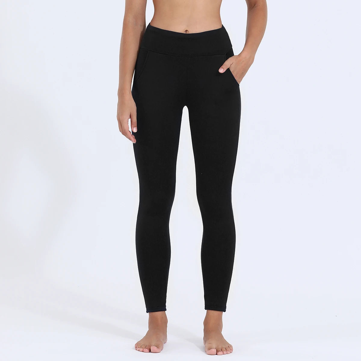 RENOWEARS Winter Warm Women Thick Thicken Leggings Fleece Pants Female Thermal Leggings Tights Sexy Hight Wasit Stretchy