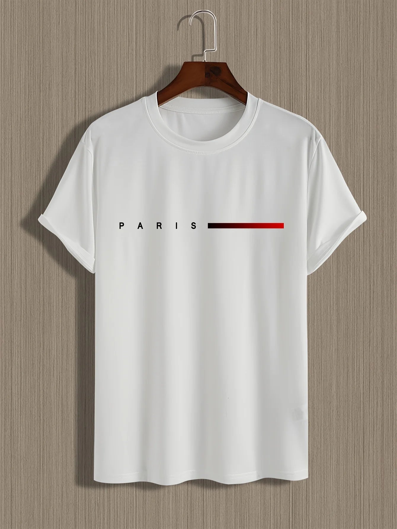 Men Short Sleeve cotton summer loose PARIS Creative Letter print casual slim fit round neck short sleeved T-shirt top
