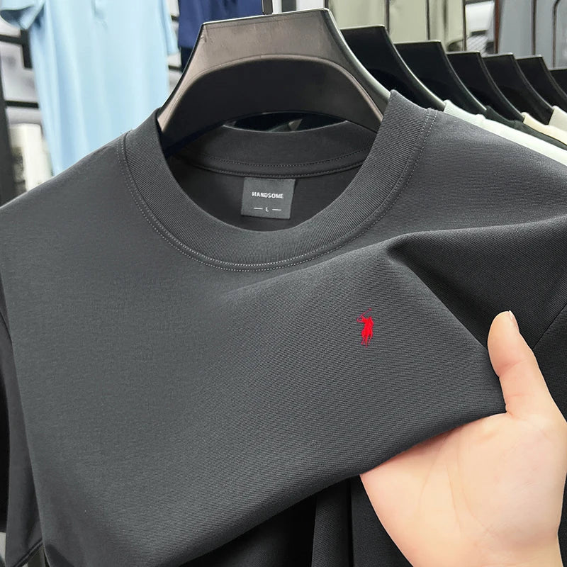 Men Short Sleeve cotton breathable short sleeve T-shirt men summer designer Paul brand embroidered fashion casual round neck top