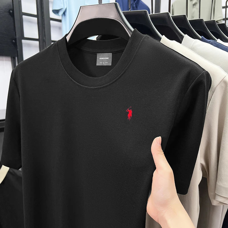 Men Short Sleeve cotton breathable short sleeve T-shirt men summer designer Paul brand embroidered fashion casual round neck top