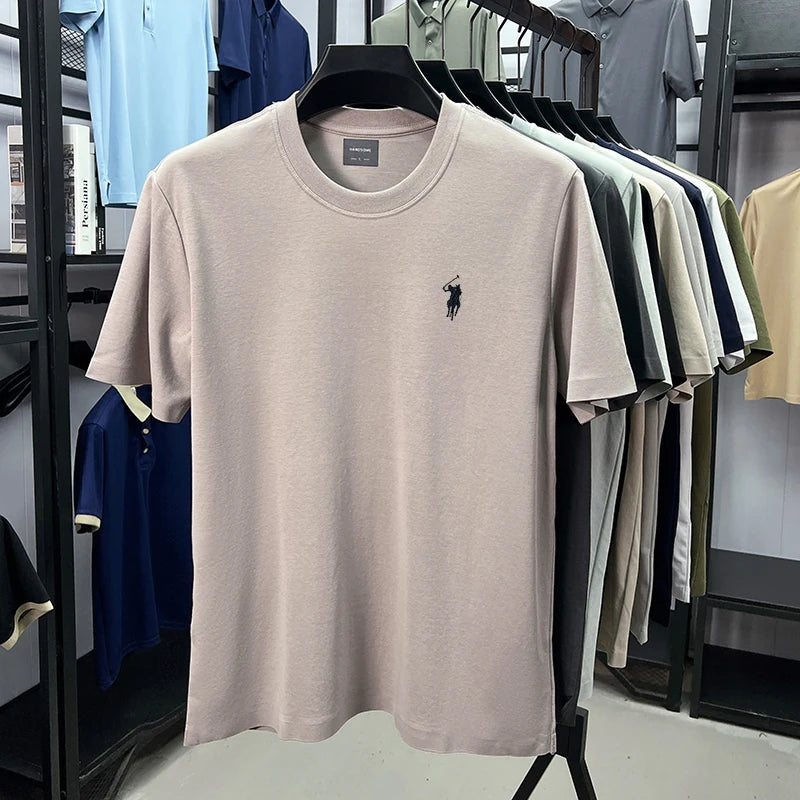 Men Short Sleeve cotton breathable short sleeve T-shirt men summer designer Paul brand embroidered fashion casual round neck top