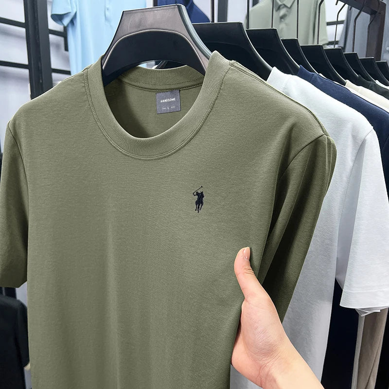 Men Short Sleeve cotton breathable short sleeve T-shirt men summer designer Paul brand embroidered fashion casual round neck top