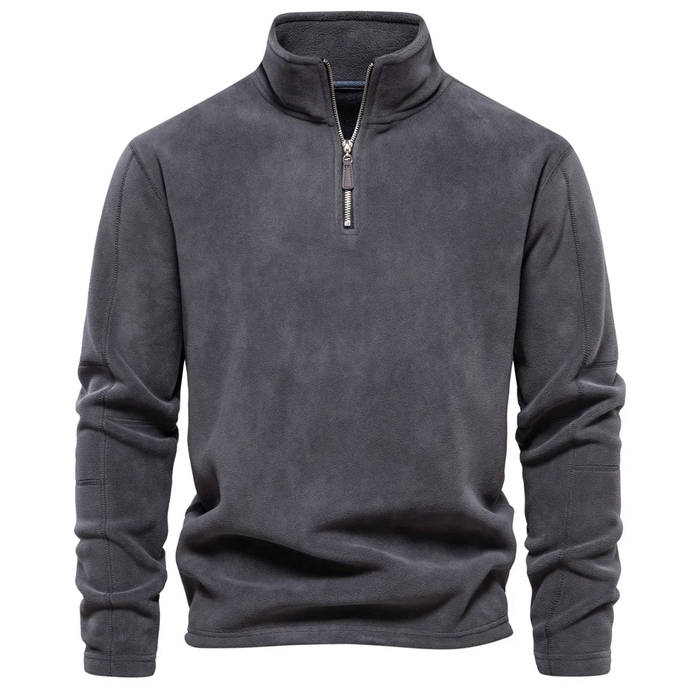 Men Zipper Neck Pullover Men's Sweatshirt Soft Shell Mens Jacket