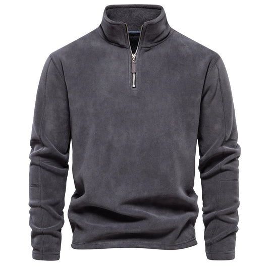 Men Zipper Neck Pullover Men's Sweatshirt Soft Shell Mens Jacket
