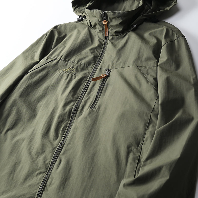 JUMPER Windbreaker Men Tactical Jacket Waterproof Outdoor Hooded Coat Sports Military European Size S-5XL Field Climbing Thin Outwear