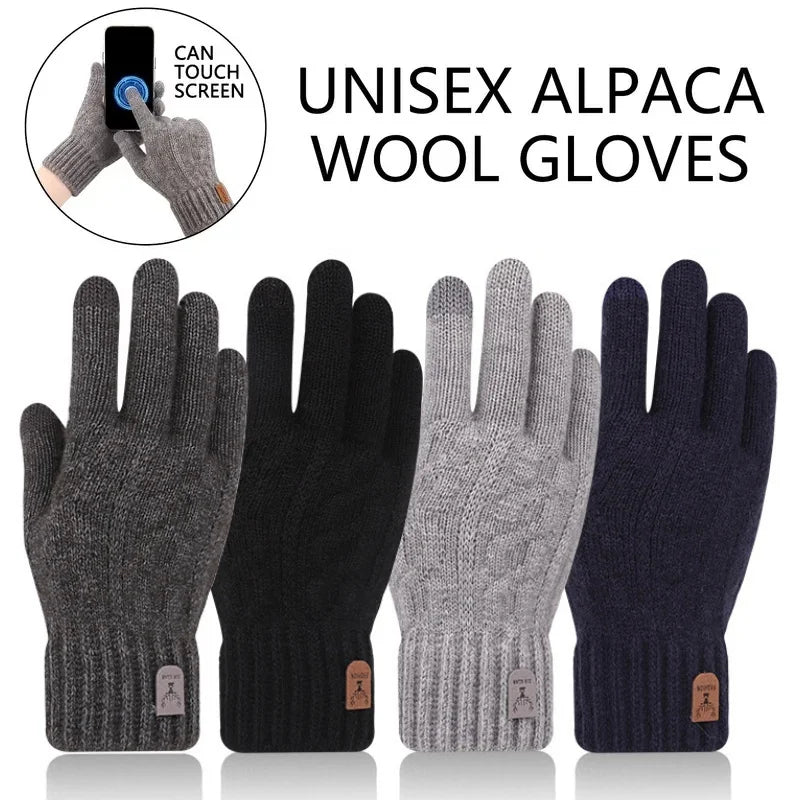 Warm Gloves Touchscreen Unisex Knit Finger Gloves Machine Washable Ideal for Travel Cycling Sports