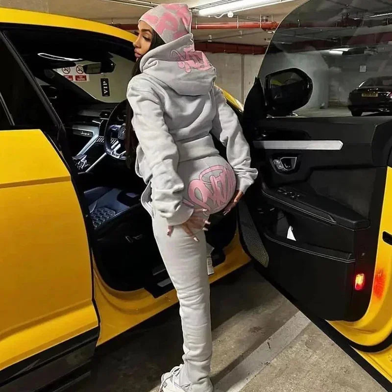 Hoodies Women  Trousers Sports Jogging Men Cotton Hoodie Young Fashion Hooded Tops Pants Women's Streetwear Coats Warm Tracksuit
