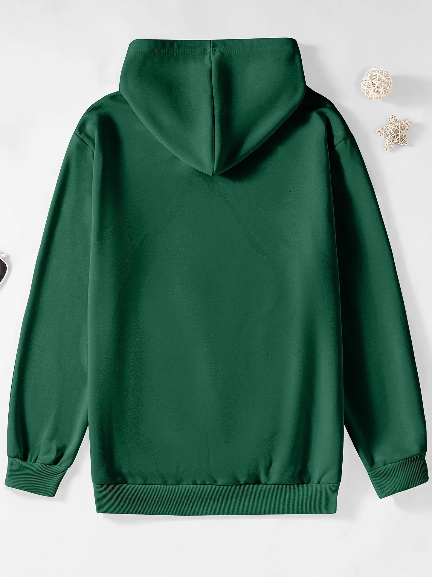 Men's autumn and winter casual fashion loose hooded sweatshirt California Los Angeles letter printed long sleeved warm pullover