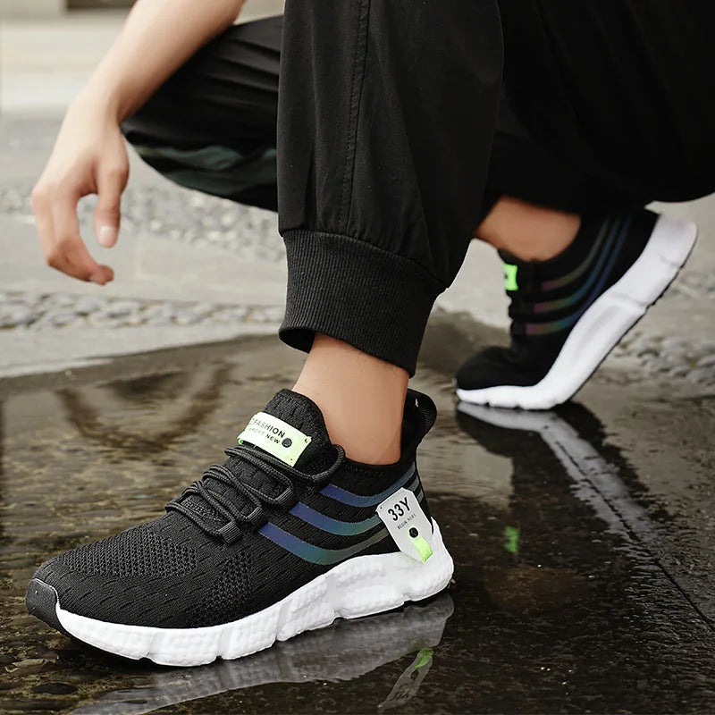 Sneakers Men Casual Sport Shoes Breathable Lightweight Sneakers Outdoor Mesh Black Running Shoes Athletic Jogging Tenis Walking Shoes