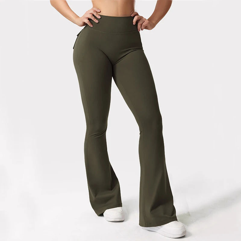 Leggings Wide Leg High Stretch Yoga Leggings Naked Feeling Compression Fitness Workwear with pockets Yoga Pant ﻿