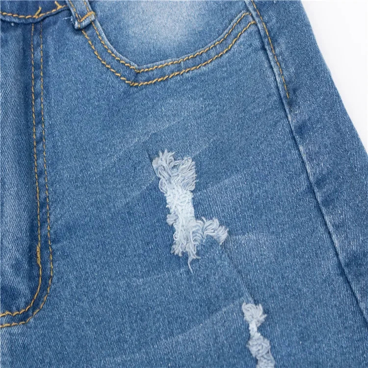 Hot Sale Woman Dark Blue Ripped Jeans Fashion High Waist Skinny Denim Jeans Stretch Slim Pencil Pants S-3XL Drop Shipping