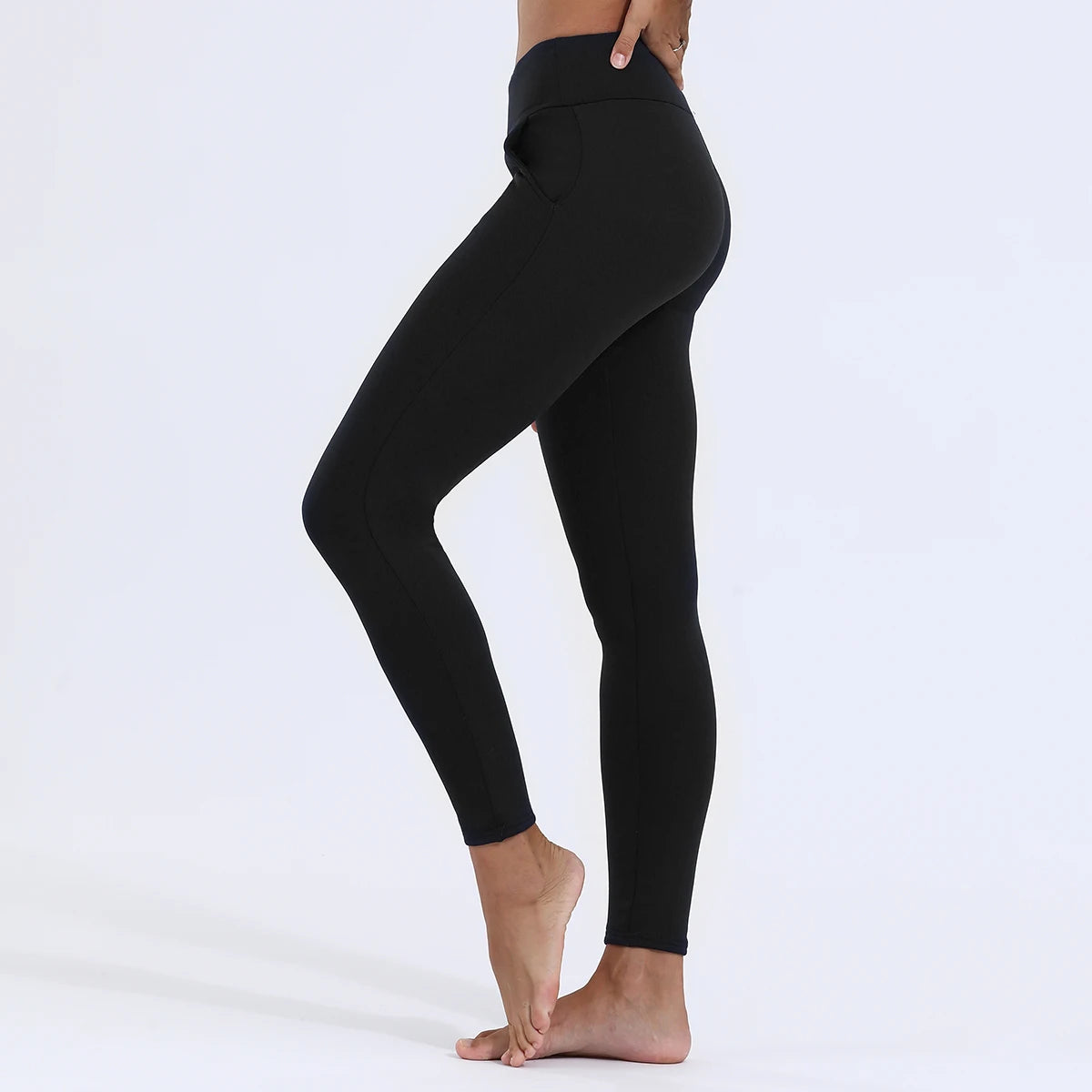 RENOWEARS Winter Warm Women Thick Thicken Leggings Fleece Pants Female Thermal Leggings Tights Sexy Hight Wasit Stretchy