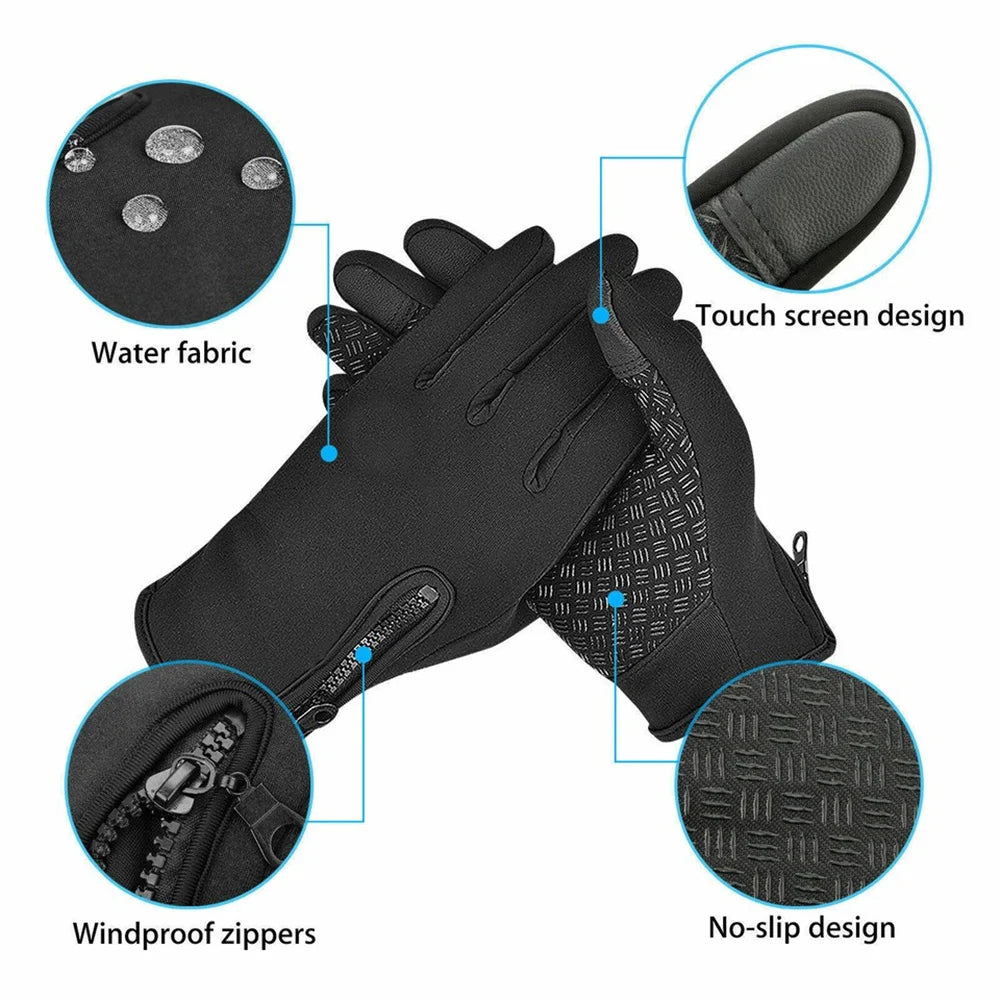 Winter Gloves Men Women Touchscreen Warm For Cycling Driving Motorcycle Cold Gloves Windproof Non Slip Gloves S-XL