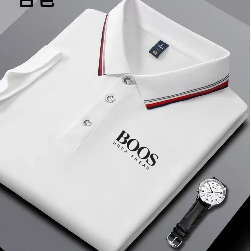 Polo  New Embroidered Men's Short Sleeved Polo Shirt Fashion Design Golf Top Casual T-shirt