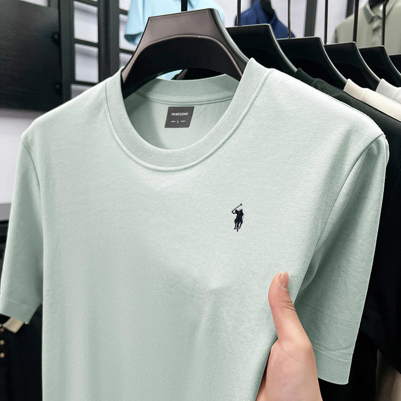 Men Short Sleeve cotton breathable short sleeve T-shirt men summer designer Paul brand embroidered fashion casual round neck top