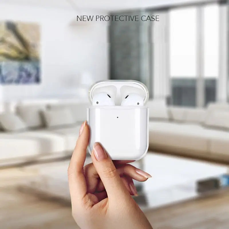 Soft TPU Transparent Cover Earphone Protective Case Clear Skin For AirPods 1 2