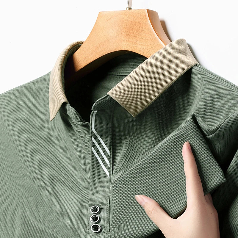Polo Men's Solid Color Casual Fashion Short Sleeve Polo Shirt Summer Comfortable Top for Business And Leisure