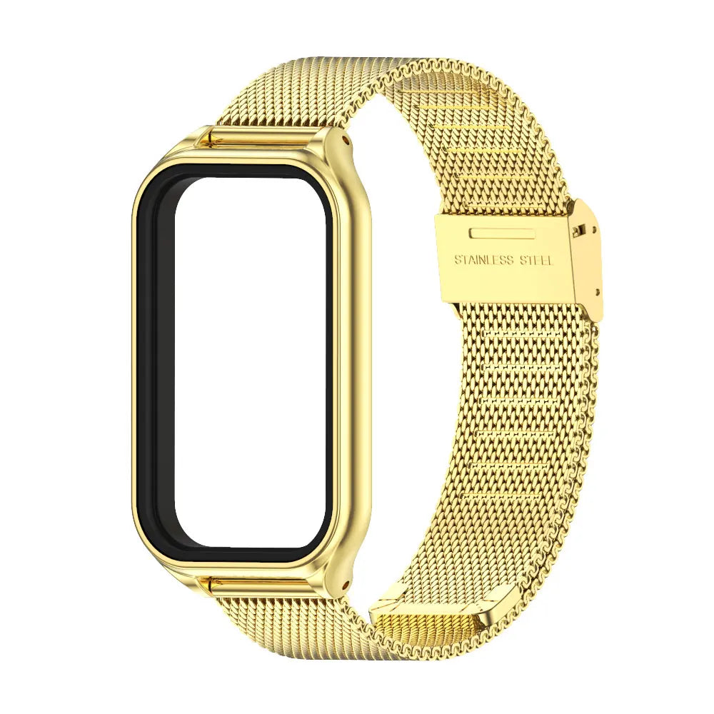 Strap For Xiaomi Mi Band 8 9 Active Bracelet for Xiaomi Smart Band 8 Active Stainless Steel Metal Watchband Mi Band 8 Active