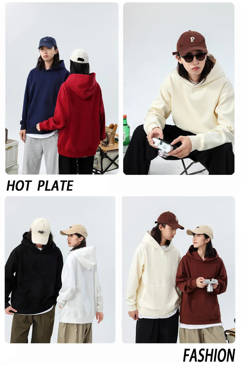 JUMPER Heavy Weight Cotton Plus Velvet Hooded Sweater Men Thickened Tight Polar Fleece Pullover Hoodie Women Sweatshirt