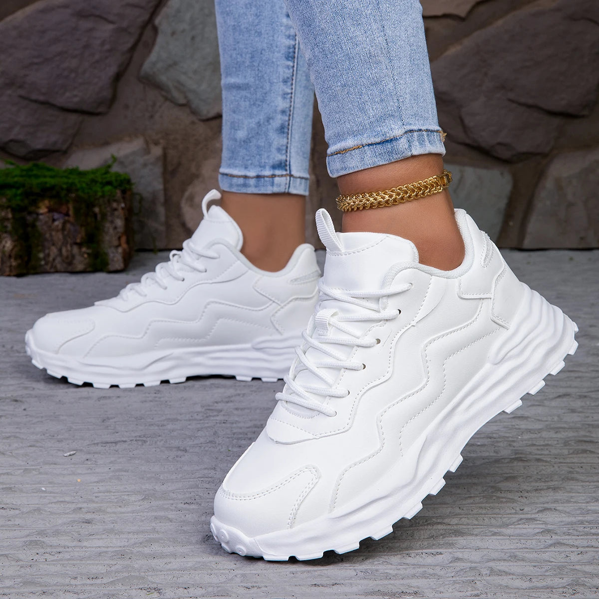 Women Sneakers Fashion  Vulcanize Platform Casual Sneakers Women Flats Mesh Breathable Running Walking Shoes Chunky Sports Shoe