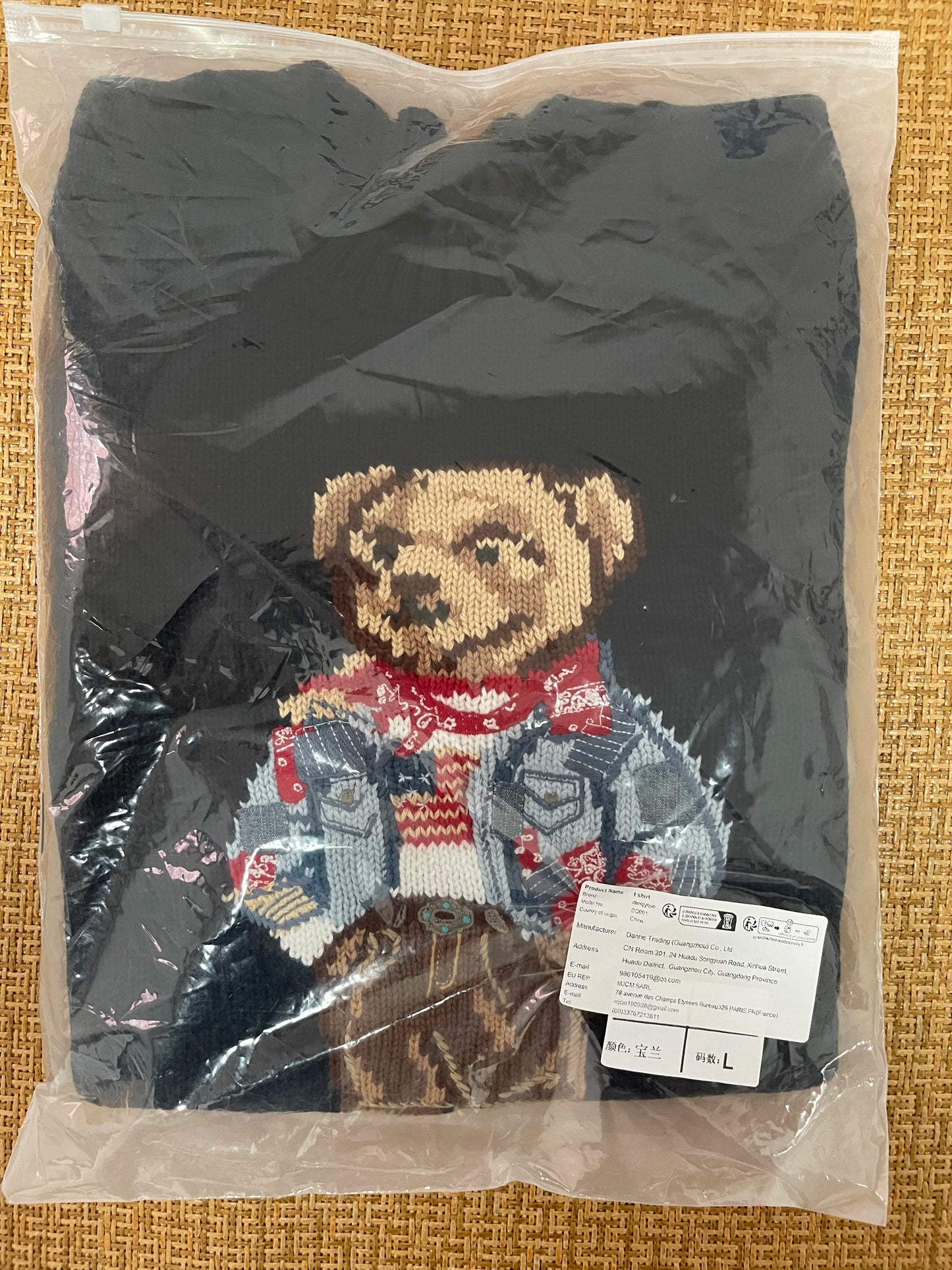 Embroidered loose Women's Knitted Sweater Pure Cotton Cartoon Bear High Quality Autumn and Winter Sweater Christmas Atmosphere