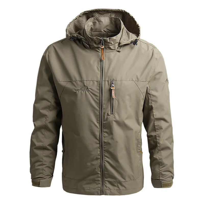 JUMPER Windbreaker Men Tactical Jacket Waterproof Outdoor Hooded Coat Sports Military European Size S-5XL Field Climbing Thin Outwear