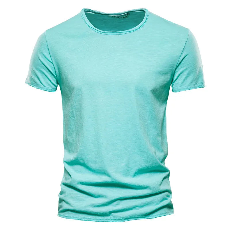 Men Short Sleeve Cotton Men T-shirt V-neck Fashion Design Slim Fit Soild T-shirts Male Tops Tees Short Sleeve T Shirt O-neck For Men
