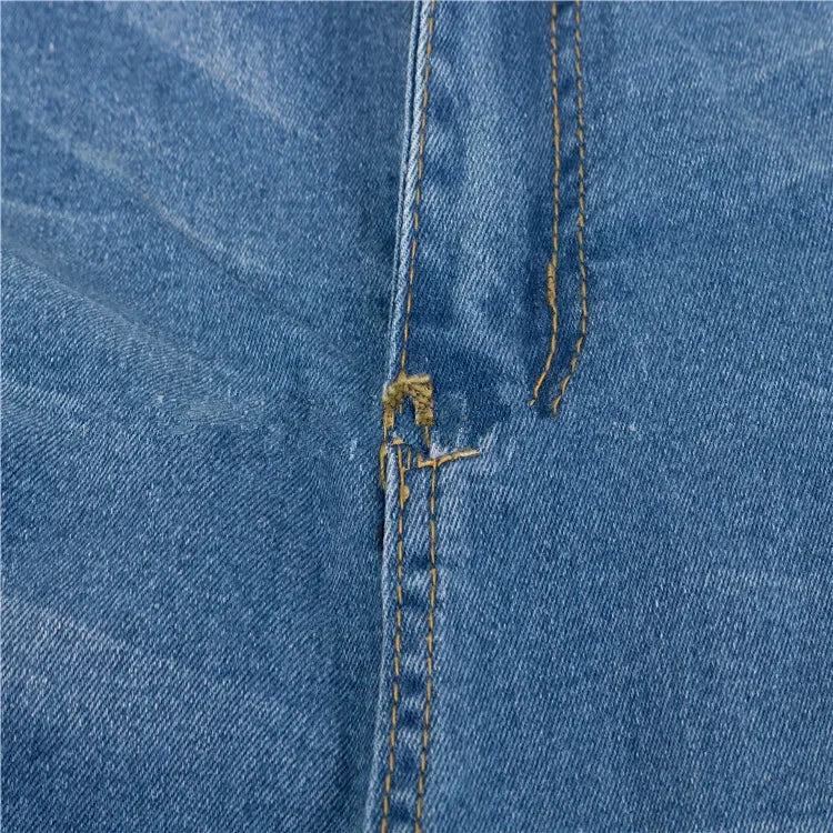 Hot Sale Woman Dark Blue Ripped Jeans Fashion High Waist Skinny Denim Jeans Stretch Slim Pencil Pants S-3XL Drop Shipping